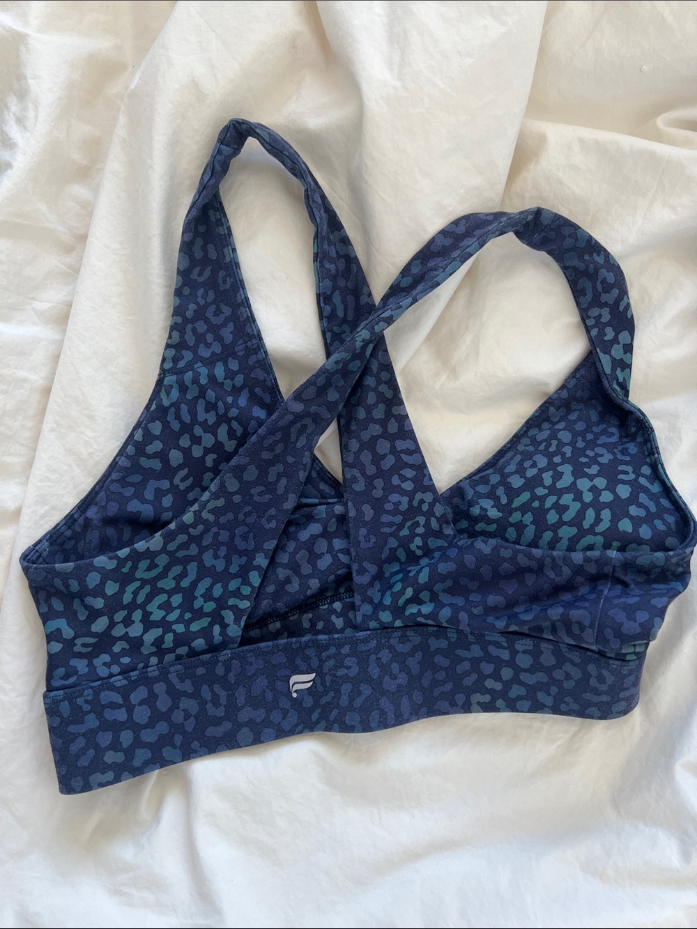 Fabletics Navy Blue Animal-Print Sports Bra & Legging Set - Picture 3 of 10